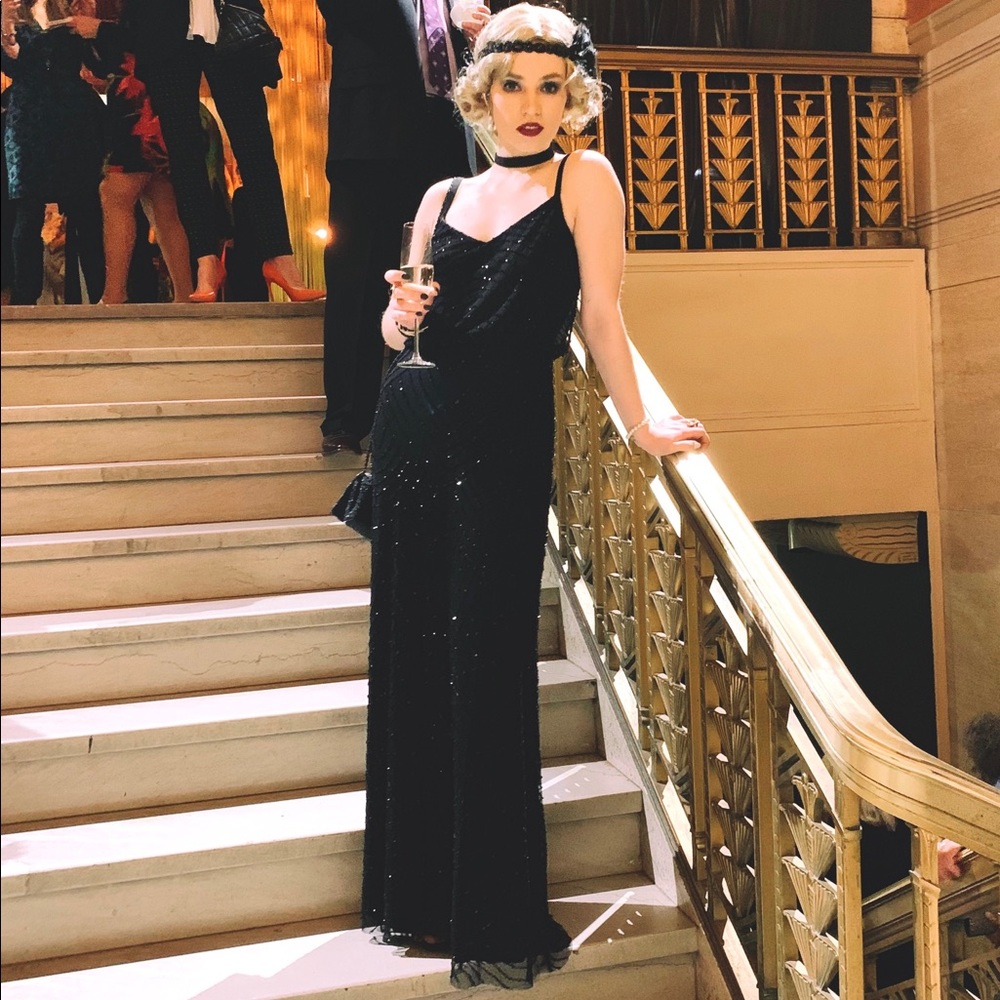 Black prom/gala dress 1920’s theme